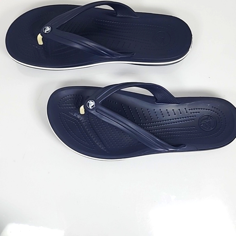 Crocs  Men Crocband  Navy Blue Flip Flops Sandal Size 11 - Picture 4 of 13